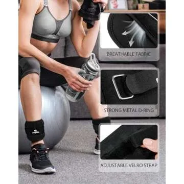 Ankle Weights, 1.5 Lbs X 2 Wrist Leg Arm Weights for Women, Kids and Men, Comfortable and Soft, Pretty Sturdy, Perfect for Dancing, Running, Walking, Fitness, Workout, Physical Therapy