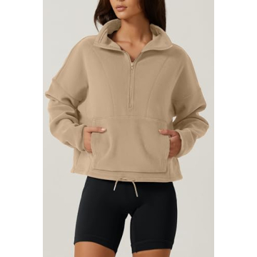 Chic QINSEN Women's Half Zip Polar Fleece Sweatshirt