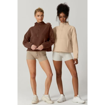 Chic QINSEN Women's Half Zip Polar Fleece Sweatshirt