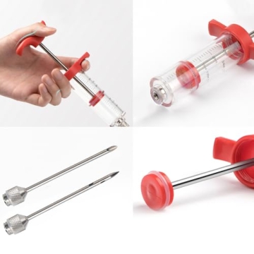 Plastic Meat Injector Set for BBQ Turkey - 1oz Syringe