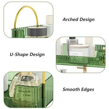 Fixwal Bathroom Counter Organizer, 2 Tier Transparent Countertop Storage for Cosmetics, Skincare, Perfume, Makeup Organizer for Vanity, Spice Rack for Kitchen (Green)