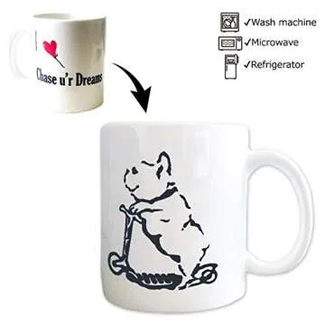 Charming French Bulldog Mug with Heart Balloon - 12oz