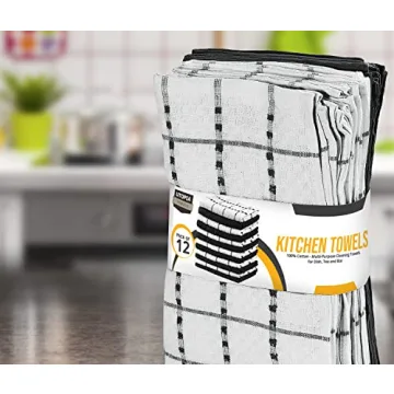 Utopia 100% Cotton Kitchen Towels - Soft, Absorbent, Pack of 12