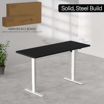 VIVO Electric Height Adjustable Stand Up Office Desk - 60 in
