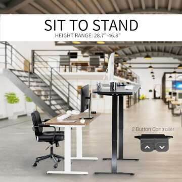 VIVO Electric Height Adjustable Stand Up Office Desk - 60 in