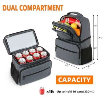 MATEIN Cooler Backpack, 26 Cans Insulated Lunch Backpack for Men Women, Leakproof Double Layer Lunch...