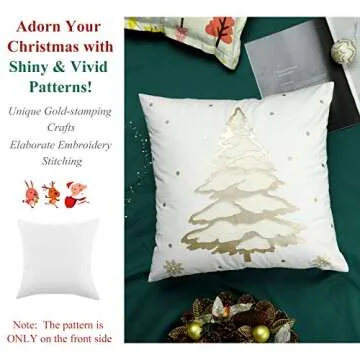 Lewondr Christmas Tree Pillow Covers for Holiday Decor