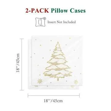 Lewondr Christmas Tree Pillow Covers for Holiday Decor
