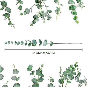 Sukh 24pcs Artificial Eucalyptus Stems - Faux Eucalyptus Branches Decor Fake Eucalyptus Plant hojas ...