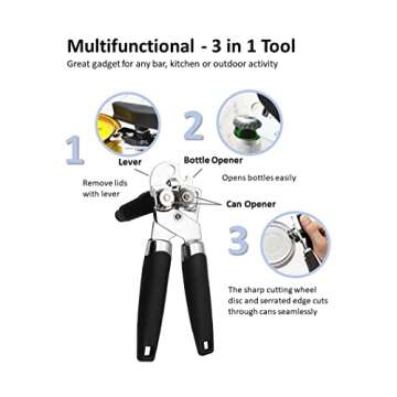 Heavy Duty Manual Can Opener with Ergonomic Design
