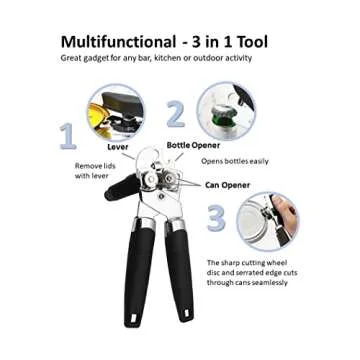 Heavy Duty Manual Can Opener with Ergonomic Design