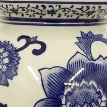 Décor Therapy Blue and White Ceramic Table Lamp – Stylish Lighting