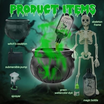 Magical UXEWOIZ Floating Potion Cauldron Set for Halloween Decor