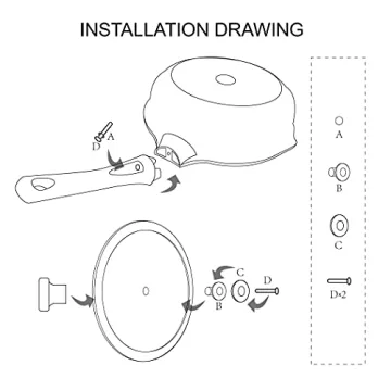 Vinchef Nonstick Skillet with Lid 11In Deep Frying Pan