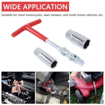 GZZTORES Spark Plug Socket Wrench T-Handle 5/8 Inch (16 mm) and 13/16 Inch (21 mm) Spark Plug Socket Wrench Remover Installer Tool for Motorcycles, Lawn mowers and Small Motor Vehicles, etc