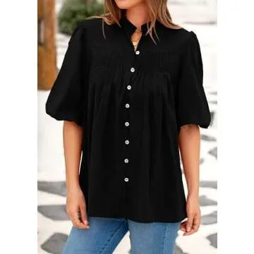 PRETTYGARDEN Women's Summer Lantern Sleeve Blouse