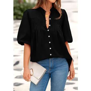 PRETTYGARDEN Women's Summer Lantern Sleeve Blouse