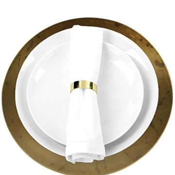 Vintage-Inspired Aged Brass Charger Plates for Dining