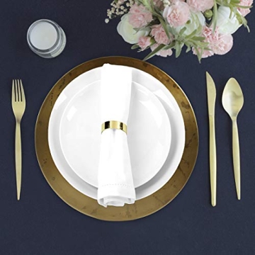 Vintage-Inspired Aged Brass Charger Plates for Dining