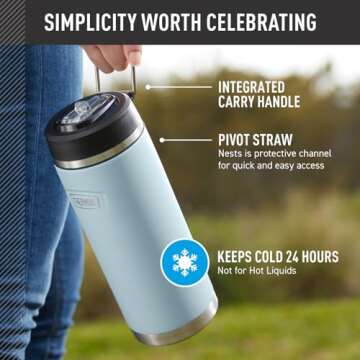 ICON SERIES BY THERMOS 32oz Stainless Steel Bottle with Straw