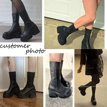 Stylish AMINUGAL Womens Wedge Heel Ankle Boots