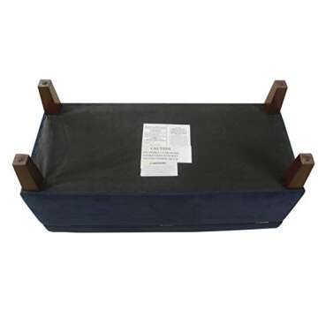 HomePop Large Upholstered Rectangular Storage Ottoman Bench with Hinged Lid, Navy