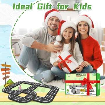 Magnetic Tiles Road Set, Magnet Tiles for Kids Ages 3-5 4-8 5-7, Magnetic Building Blocks Montessori Educational STEM Creativity Toys 3+ Year Old Boys & Girls Toddlers Kids Christmas Birthday Gifts