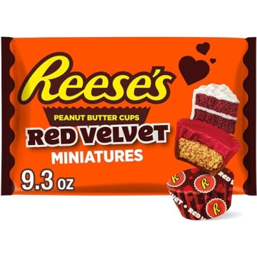 REESE'S Miniatures Milk Chocolate and Red Velvet Flavored Creme Peanut Butter Cups, Valentine's Cand...