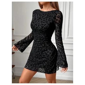 Stylish MakeMeChic Leopard Print Mini Dress for Women