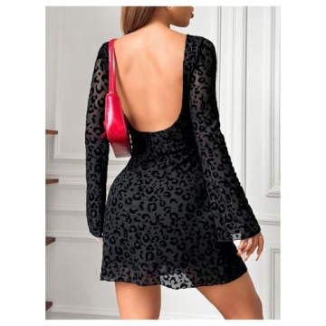 Stylish MakeMeChic Leopard Print Mini Dress for Women