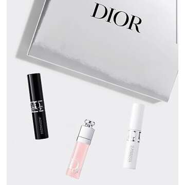 Dior Addict Mini Lip Maximizer, Mascara Base 3D Primer, Buildable Mascara 090 - Travel Size Gift Set