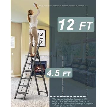 COROCO 6 Step Ladder - Lightweight & Sturdy for Home Use
