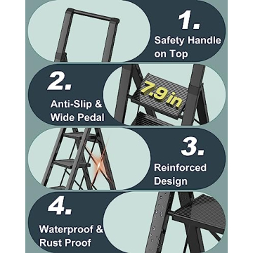 COROCO 6 Step Ladder - Lightweight & Sturdy for Home Use