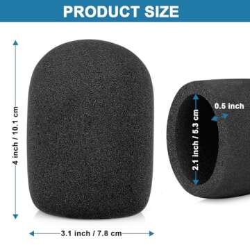Windscreen for Rode Podmic, 2Pack Microphone Pop Filter Foam Cover Compatible with Rode Podmic, Procaster, Podcaster, NT1, NT-USB, Mic Cover Replacement for Noise Reduction By ChromLives, Black