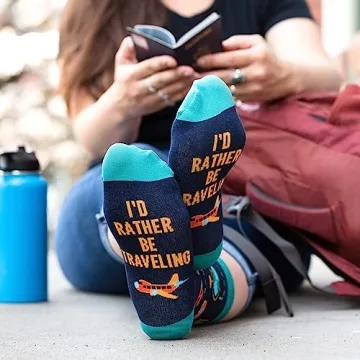 Funny Traveling Socks for Men & Women - Perfect Gift