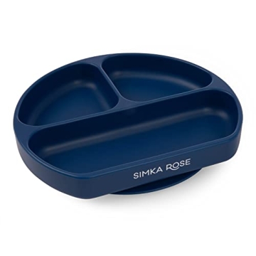 Simka Rose Baby Suction Plates - Silicone, BPA Free, Microwave & Dishwasher Safe