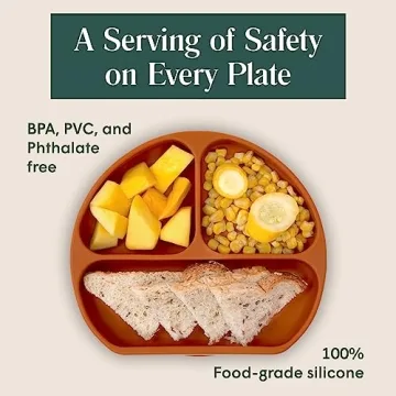 Simka Rose Baby Suction Plate - Safe Silicone, Easy to Clean