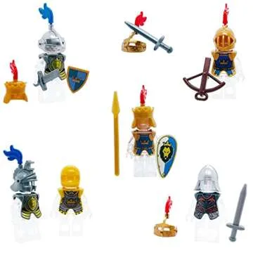 MIUTRUE Medieval Knight Weapons Pack Accessories Set Building Block Toy Armor Helmet Shield Bow Arrow Designed for Mini Figures Gift for Kids Boys Grils Building Kits Toys