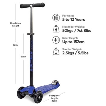 Maxi Original 3-Wheeled Scooter for Kids Ages 5 to 12