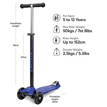 Maxi Original 3-Wheeled Scooter for Kids Ages 5 to 12