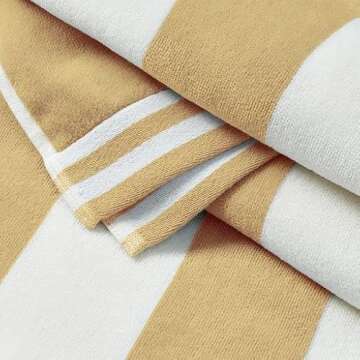 Large Beach Towel Set of 4 - Soft Cabana Striped Beach Towels for Adults and Velour Pool Towels with 100% Cotton - Lightweight Quick Dry Beach Towel Pack and Cute Beach Towel for Women and Men