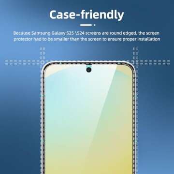 NEW'C Samsung Galaxy S25 Tempered Glass Screen Protectors 3 Pack