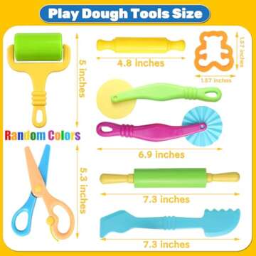 Playdough Tools for Kids, 24 Pieces Play Dough Tools Set with Rolling Pins,Playdough Cutters,Playdough Extruders,Scissor