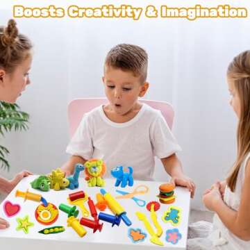 Playdough Tools for Kids, 24 Pieces Play Dough Tools Set with Rolling Pins,Playdough Cutters,Playdough Extruders,Scissor