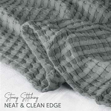 Utopia Bedding Cool Grey 100% Cotton Waffle Blanket 300 GSM [King - 90x108 Inch] Soft Lightweight Breathable Bed Blanket for All Season