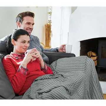 Utopia Bedding Cool Grey 100% Cotton Waffle Blanket 300 GSM [King - 90x108 Inch] Soft Lightweight Breathable Bed Blanket for All Season