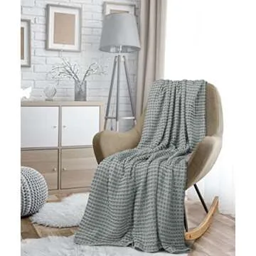 Utopia Bedding Cool Grey 100% Cotton Waffle Blanket 300 GSM [King - 90x108 Inch] Soft Lightweight Breathable Bed Blanket for All Season