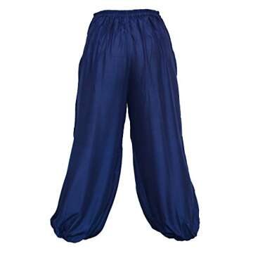 Elephant Boho Genie Aladdin Yoga Harem Pants (Dark Blue)
