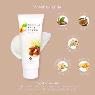 Hanalei Gentle Face Scrub - Exfoliating Facial Cleanser with Natural Jojoba, Sugar, Vitamin E, Hawaiian Kukui Oil and Macadamia Oil - for a Radiant Glow - 3.35 oz