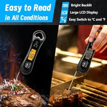 Biison Instant Read Waterproof Meat Thermometer for BBQ
